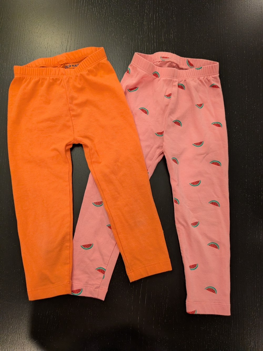 Old Navy Girls' Pink Watermelon & Orange Legging 2-Pack